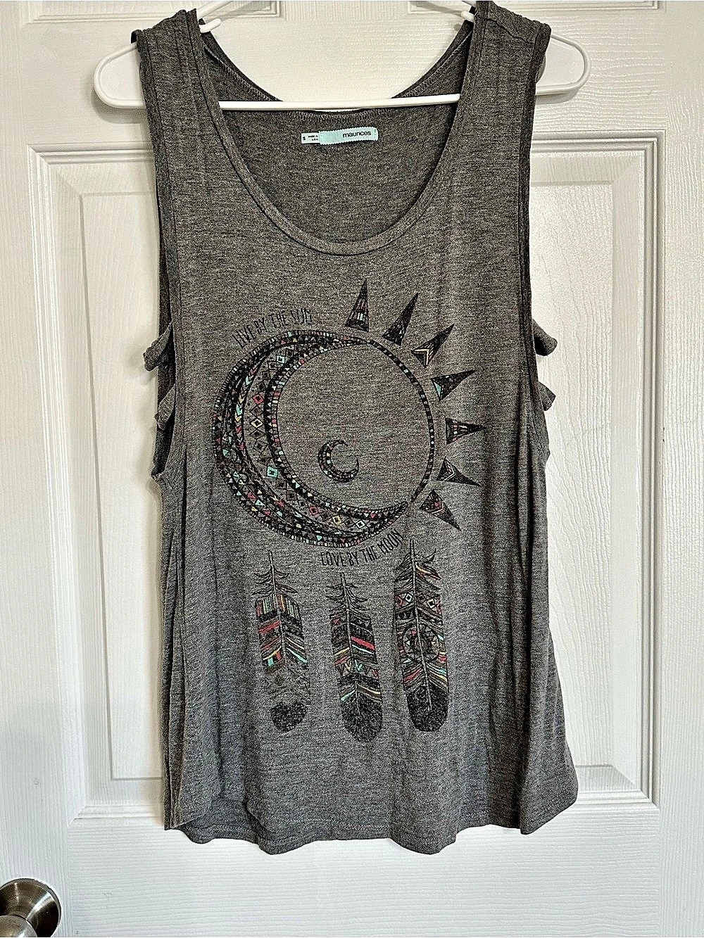 Maurices Live by the Sun Love by the Moon Graphic Burnout Tank Top Tank Top in